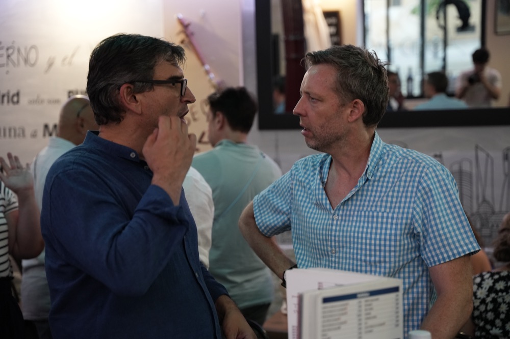 James in conversation in Spain